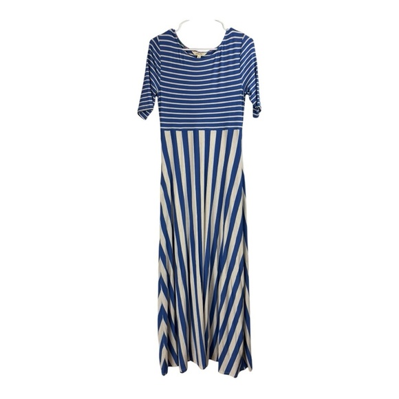 NWT Matilda Jane Size Small The Road Ahead Maxi Striped Knit Dress Blue White - Picture 1 of 4